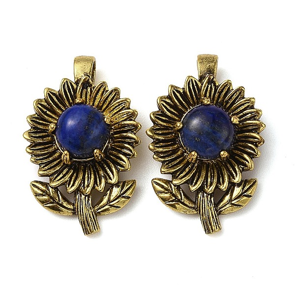 PandaHall Natural Lapis Lazuli Pendants, Rack Plating Antique Golden Tone Brass Flower Charms, Cadmium Free & Lead Free, 34x22x15mm, Hole...
PandaHall Natural Lapis Lazuli Pendants, Rack Plating Antique Golden Tone Brass Flower Charms, Cadmium Free & Lead Free, 34x22x15mm, Hole...
