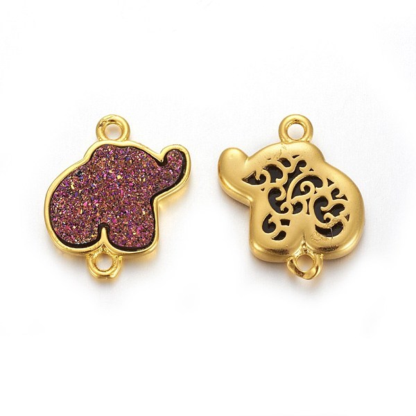 PandaHall Brass Links connectors, with Druzy Resin, Golden Plated Color, Elephant, Old Rose, 18.5x15x3mm, Hole: 1.7mm Brass+Resin Elephant..., Purple
PandaHall Brass Links connectors, with Druzy Resin, Golden Plated Color, Elephant, Old Rose, 18.5x15x3mm, Hole: 1.7mm Brass+Resin Elephant..., Purple