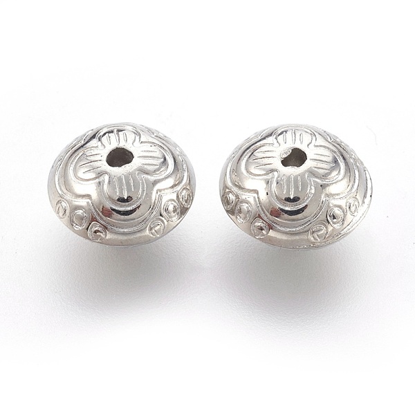 PandaHall CCB Plastic Beads, Rondelle with Flower, Platinum, 10x6.5mm, Hole: 1.5mm Plastic Flat Round
PandaHall CCB Plastic Beads, Rondelle with Flower, Platinum, 10x6.5mm, Hole: 1.5mm Plastic Flat Round