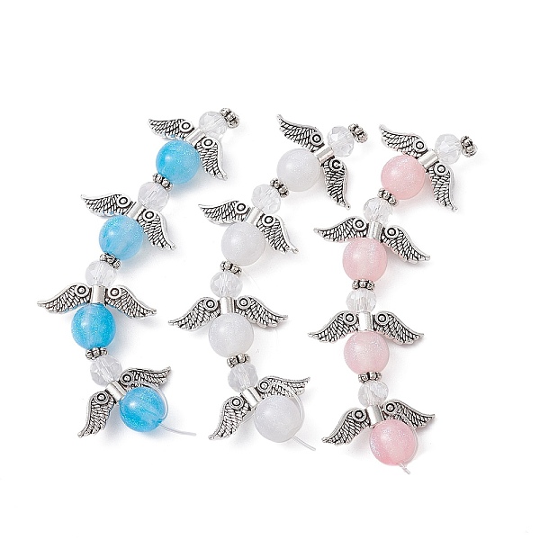 PandaHall 3 Strands 3 Colors DIY Resin Beaded Strands Set, with Antique Silver Plated Alloy Wings, Angel, Mixed Color, 18.5x22.5x8mm, Hole..., Multicolor
PandaHall 3 Strands 3 Colors DIY Resin Beaded Strands Set, with Antique Silver Plated Alloy Wings, Angel, Mixed Color, 18.5x22.5x8mm, Hole..., Multicolor
