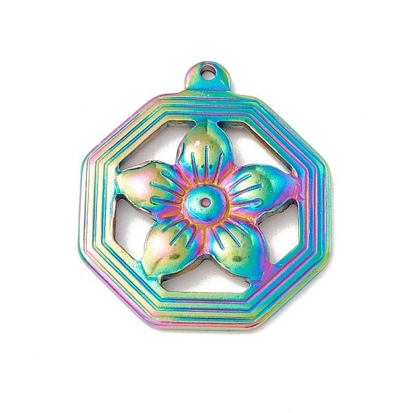 PandaHall Ion Plating(IP) 304 Stainless Steel Pendants, Hexagon with Flower, Rainbow Color, 29x25x3.5mm, Hole: 1mm 304 Stainless Steel...
PandaHall Ion Plating(IP) 304 Stainless Steel Pendants, Hexagon with Flower, Rainbow Color, 29x25x3.5mm, Hole: 1mm 304 Stainless Steel...