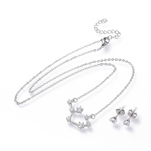 PandaHall 304 Stainless Steel Jewelry Sets, Brass Micro Pave Cubic Zirconia Pendant Necklaces and 304 Stainless Steel Stud Earrings, with..., Clear
PandaHall 304 Stainless Steel Jewelry Sets, Brass Micro Pave Cubic Zirconia Pendant Necklaces and 304 Stainless Steel Stud Earrings, with..., Clear