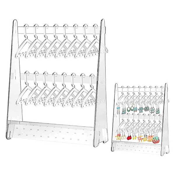 PandaHall 2-Tier Acrylic Earrings Display Stands, Clothes Hangers Shaped Dangle Earring Organizer Holder, with 16Pcs Mini Hangers, Clear...
PandaHall 2-Tier Acrylic Earrings Display Stands, Clothes Hangers Shaped Dangle Earring Organizer Holder, with 16Pcs Mini Hangers, Clear...