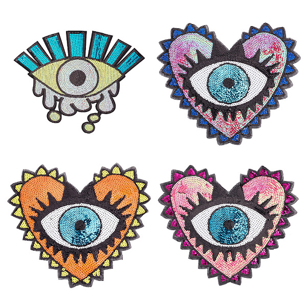 PandaHall 4Pcs 4 Style Sequin Iron on/Sew on Patches, Glittered Appliques, for Garment Decoration, Evil Eye & Heart, Mixed Color..., Multicolor
PandaHall 4Pcs 4 Style Sequin Iron on/Sew on Patches, Glittered Appliques, for Garment Decoration, Evil Eye & Heart, Mixed Color..., Multicolor