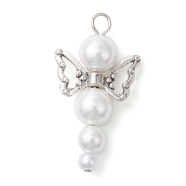 PandaHall Glass Pearl Pendants, with Alloy Charms, Angel, White, Antique Silver & Platinum, 33x18x8mm, Hole: 3mm Alloy+Glass Angel & Fairy...
PandaHall Glass Pearl Pendants, with Alloy Charms, Angel, White, Antique Silver & Platinum, 33x18x8mm, Hole: 3mm Alloy+Glass Angel & Fairy...