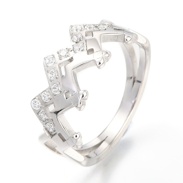 PandaHall 304 Stainless Steel Finger Rings, with Crystal Rhinestone, Wave, Stainless Steel Color, US Size 7, Inner Diameter: 17mm Stainless..., Clear
PandaHall 304 Stainless Steel Finger Rings, with Crystal Rhinestone, Wave, Stainless Steel Color, US Size 7, Inner Diameter: 17mm Stainless..., Clear