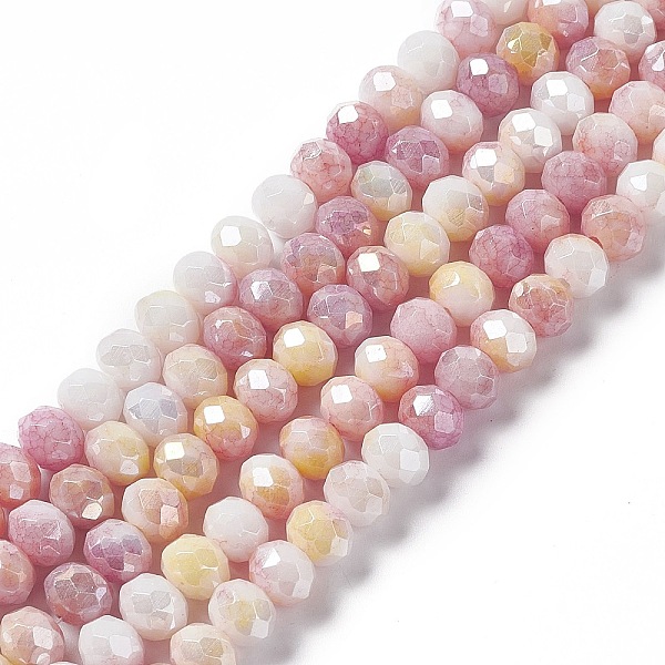 PandaHall Faceted Electroplated Glass Beads Strands, AB Color Plated, Abacus, Pale Violet Red, 8~8.5x6.5mm, Hole: 1.4mm, about 66pcs/strand...
PandaHall Faceted Electroplated Glass Beads Strands, AB Color Plated, Abacus, Pale Violet Red, 8~8.5x6.5mm, Hole: 1.4mm, about 66pcs/strand...