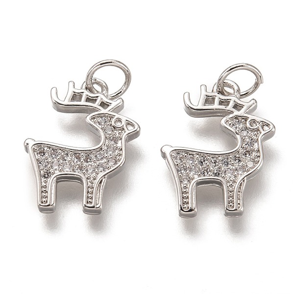 PandaHall Brass Micro Pave Clear Cubic Zirconia Pendants, Cadmium Free & Lead Free, Long-Lasting Plated, Deer, Platinum, 15.5x12x2mm, Hole...
PandaHall Brass Micro Pave Clear Cubic Zirconia Pendants, Cadmium Free & Lead Free, Long-Lasting Plated, Deer, Platinum, 15.5x12x2mm, Hole...
