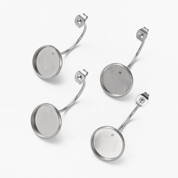PandaHall 304 Stainless Steel Earring Hooks, with Flat Round Setting for Cabochon, Stainless Steel Color, 27.5~31x14mm, Tray: 12mm 304...
PandaHall 304 Stainless Steel Earring Hooks, with Flat Round Setting for Cabochon, Stainless Steel Color, 27.5~31x14mm, Tray: 12mm 304...