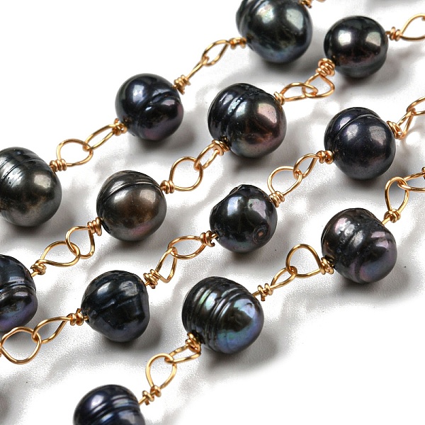 PandaHall 1 Strand Handmade Cultured Freshwater Pearl Beaded Chains, with Copper Wire, Soldered, Real 18K Gold Plated, 6~10x7~9x4~7mm, about...
PandaHall 1 Strand Handmade Cultured Freshwater Pearl Beaded Chains, with Copper Wire, Soldered, Real 18K Gold Plated, 6~10x7~9x4~7mm, about...