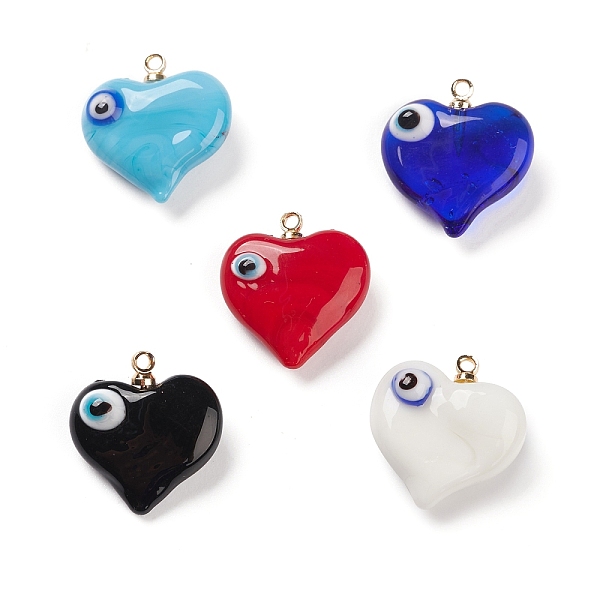 PandaHall Handmade Evil Eye Lampwork Pendants, with Light Gold Tone Brass Findings, Long-Lasting Plated, Lead Free & Cadmium Free, Heart..., Multicolor
PandaHall Handmade Evil Eye Lampwork Pendants, with Light Gold Tone Brass Findings, Long-Lasting Plated, Lead Free & Cadmium Free, Heart..., Multicolor