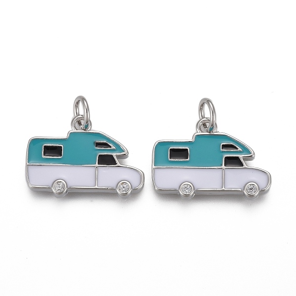 PandaHall Brass Micro Pave Clear Cubic Zirconia Pendants, with Enamel and Jump Rings, Long-Lasting Plated, Camping Van/Caravan Shape, Real..., Cyan
PandaHall Brass Micro Pave Clear Cubic Zirconia Pendants, with Enamel and Jump Rings, Long-Lasting Plated, Camping Van/Caravan Shape, Real..., Cyan