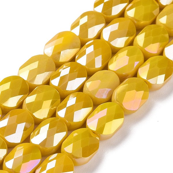 PandaHall Faceted Electroplated Glass Beads Strands, AB Color Plated, Opaque Solid Color, Oval, Goldenrod, 10.5x8x5mm, Hole: 1.5mm, about..., Gold
PandaHall Faceted Electroplated Glass Beads Strands, AB Color Plated, Opaque Solid Color, Oval, Goldenrod, 10.5x8x5mm, Hole: 1.5mm, about..., Gold
