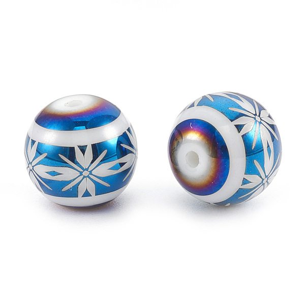 PandaHall Electroplate Glass Beads, Round with Flower Pattern, Blue Plated, 10x9.5~10mm, Hole: 1.2mm, 200pcs/bag Glass Flower
PandaHall Electroplate Glass Beads, Round with Flower Pattern, Blue Plated, 10x9.5~10mm, Hole: 1.2mm, 200pcs/bag Glass Flower