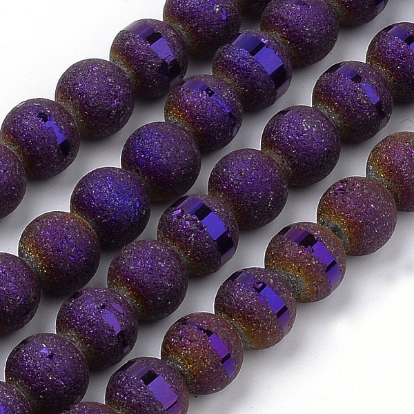PandaHall Electroplate Glass Bead Strands, Frosted Style, Round, Purple Plated, 8mm, Hole: 1.5mm, about 72pcs/strand, 24.8 inch Glass Round...
PandaHall Electroplate Glass Bead Strands, Frosted Style, Round, Purple Plated, 8mm, Hole: 1.5mm, about 72pcs/strand, 24.8 inch Glass Round...