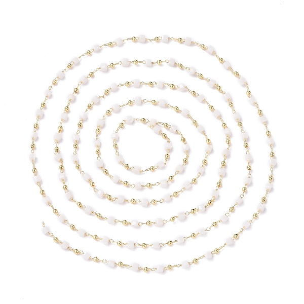 PandaHall 3.28 Feet Handmade Glass Beaded Chains, Soldered, with Brass Findings, Long-Lasting Plated, Golden, Cube, White...
PandaHall 3.28 Feet Handmade Glass Beaded Chains, Soldered, with Brass Findings, Long-Lasting Plated, Golden, Cube, White...