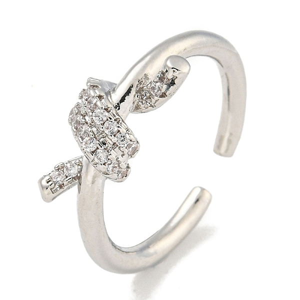 PandaHall Rack Plating Brass Micro Pave Cubic Zirconia Knot Open Cuff Rings for Women, Long-Lasting Plated, Cadmium Free & Lead Free..., Clear
PandaHall Rack Plating Brass Micro Pave Cubic Zirconia Knot Open Cuff Rings for Women, Long-Lasting Plated, Cadmium Free & Lead Free..., Clear