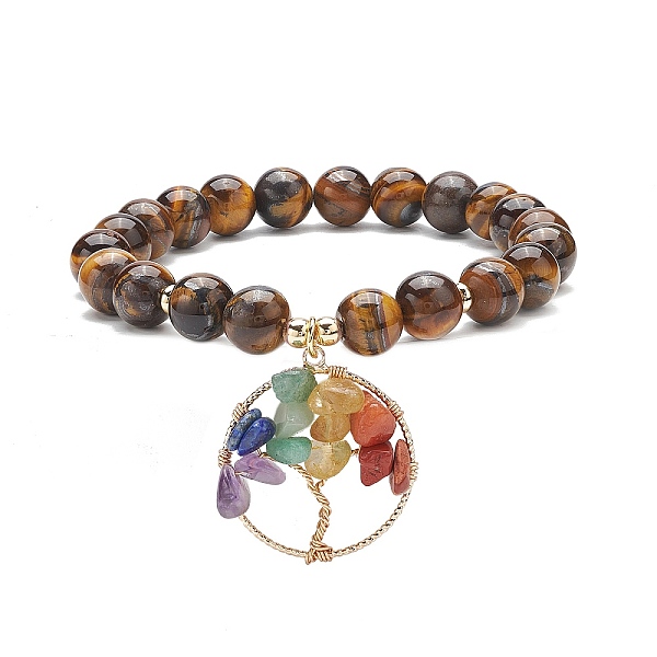 PandaHall Natural Tiger Eye Stretch Bracelet, Yoga Chakra Mixed Gemstone Chips Tree of Life Charms Bracelet for Women, Inner Diameter: 2...
PandaHall Natural Tiger Eye Stretch Bracelet, Yoga Chakra Mixed Gemstone Chips Tree of Life Charms Bracelet for Women, Inner Diameter: 2...