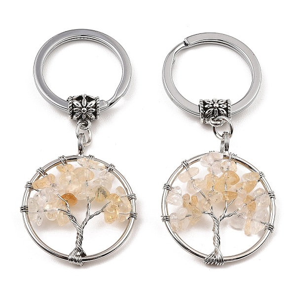 PandaHall Natural Citrine Flat Round with Tree of Life Pendant Keychain, with Iron Key Rings and Brass Finding, 6.5cm Citrine Flat Round
PandaHall Natural Citrine Flat Round with Tree of Life Pendant Keychain, with Iron Key Rings and Brass Finding, 6.5cm Citrine Flat Round