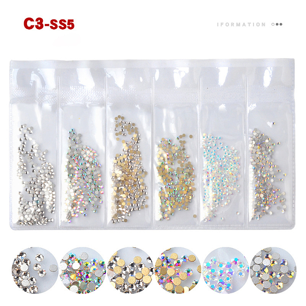 PandaHall Glass Rhinestone Flat Back Cabochons, Nail Art Decoration Accessories, Faceted, Half Round, Mixed Color, 1.7mm, about 1440pcs/bag..., Multicolor
PandaHall Glass Rhinestone Flat Back Cabochons, Nail Art Decoration Accessories, Faceted, Half Round, Mixed Color, 1.7mm, about 1440pcs/bag..., Multicolor