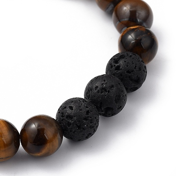 PandaHall Natural Tiger Eye & Lava Rock Beaded Stretch Bracelets, Round, Inner Diameter: 2 inch(5.2cm), Beads: 8.5mm and 10.5mm Tiger Eye
PandaHall Natural Tiger Eye & Lava Rock Beaded Stretch Bracelets, Round, Inner Diameter: 2 inch(5.2cm), Beads: 8.5mm and 10.5mm Tiger Eye