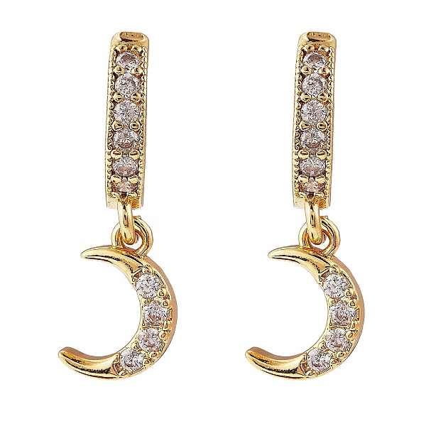 PandaHall Clear Cubic Zirconia Crescent Moon Dangle Huggie Hoop Earrings, Brass Jewelry for Women, Golden, 25mm, Pin: 0.9mm Cubic Zirconia...
PandaHall Clear Cubic Zirconia Crescent Moon Dangle Huggie Hoop Earrings, Brass Jewelry for Women, Golden, 25mm, Pin: 0.9mm Cubic Zirconia...