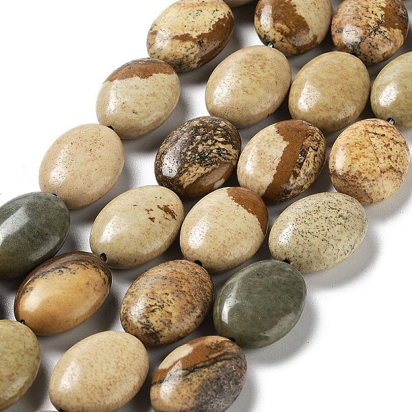 PandaHall Natural Picture Jasper Beads Strands, Flat Oval, 17.5~18x12.5~13x6mm, Hole: 1.2mm, about 22pcs/strand, 15.55''(39.5cm) Picture...
PandaHall Natural Picture Jasper Beads Strands, Flat Oval, 17.5~18x12.5~13x6mm, Hole: 1.2mm, about 22pcs/strand, 15.55''(39.5cm) Picture...