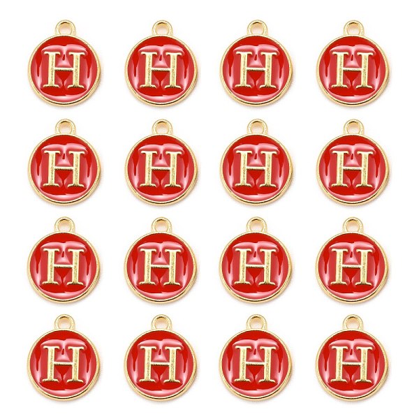 PandaHall Golden Plated Alloy Enamel Charms, Cadmium Free & Lead Free, Enamelled Sequins, Flat Round, Red, Letter.H, 14x12x2mm, Hole: 1.5mm...
PandaHall Golden Plated Alloy Enamel Charms, Cadmium Free & Lead Free, Enamelled Sequins, Flat Round, Red, Letter.H, 14x12x2mm, Hole: 1.5mm...