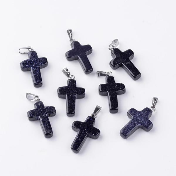 PandaHall Synthetic Blue Goldstone Pendants, Dyed, with Brass Pinch Bails, Platinum Plated, Cross, 23.5~28x15~18x4mm, Hole: 3x6mm Blue...
PandaHall Synthetic Blue Goldstone Pendants, Dyed, with Brass Pinch Bails, Platinum Plated, Cross, 23.5~28x15~18x4mm, Hole: 3x6mm Blue...