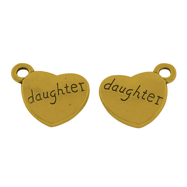 PandaHall Tibetan Style Alloy Family Charms, Heart with Word daughter, Cadmium Free & Lead Free, Antique Golden, 13x15x3mm, Hole: 3mm Alloy...
PandaHall Tibetan Style Alloy Family Charms, Heart with Word daughter, Cadmium Free & Lead Free, Antique Golden, 13x15x3mm, Hole: 3mm Alloy...