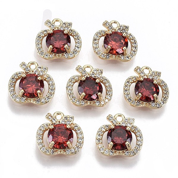 PandaHall Brass Micro Pave Cubic Zirconia Charms, with Glass, Nickel Free, Real 18k Gold Plated, Apple, Red, 11x11x4mm, Hole: 1.2mm...
PandaHall Brass Micro Pave Cubic Zirconia Charms, with Glass, Nickel Free, Real 18k Gold Plated, Apple, Red, 11x11x4mm, Hole: 1.2mm...