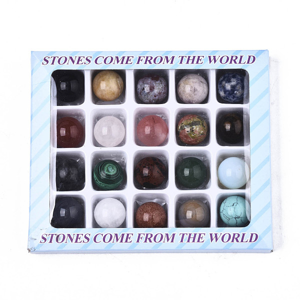 PandaHall Natural & Synthetic Mixed Gemstone Beads, Gemstone Sphere, No Hole/Undrilled, Mixed Dyed and Undyed, Round, 19~20mm, Box...
PandaHall Natural & Synthetic Mixed Gemstone Beads, Gemstone Sphere, No Hole/Undrilled, Mixed Dyed and Undyed, Round, 19~20mm, Box...
