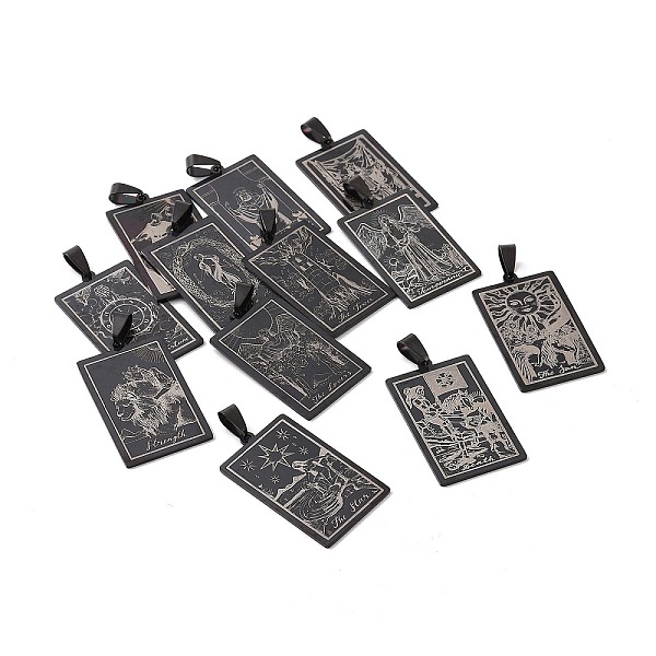 PandaHall 201 Stainless Steel Pendants, Laser Engraved Pattern, Tarot Card Pendants, Gunmetal, Random Mixed Pattern, Mixed, 40x24x1mm, Hole...
PandaHall 201 Stainless Steel Pendants, Laser Engraved Pattern, Tarot Card Pendants, Gunmetal, Random Mixed Pattern, Mixed, 40x24x1mm, Hole...
