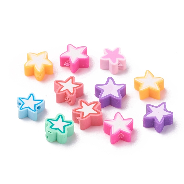 PandaHall Handmade Polymer Clay Beads, Star, Mixed Color, 8.5~10.5x8.5~10.5x4.5mm, Hole: 1.6mm Polymer Clay Star Multicolor
PandaHall Handmade Polymer Clay Beads, Star, Mixed Color, 8.5~10.5x8.5~10.5x4.5mm, Hole: 1.6mm Polymer Clay Star Multicolor