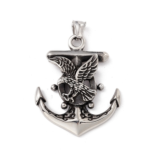PandaHall 304 Stainless Steel Pendant, Boat Anchor with Eagle, Antique Silver, 51x41x9mm, Hole: 8x4mm 304 Stainless Steel Anchor & Helm
PandaHall 304 Stainless Steel Pendant, Boat Anchor with Eagle, Antique Silver, 51x41x9mm, Hole: 8x4mm 304 Stainless Steel Anchor & Helm