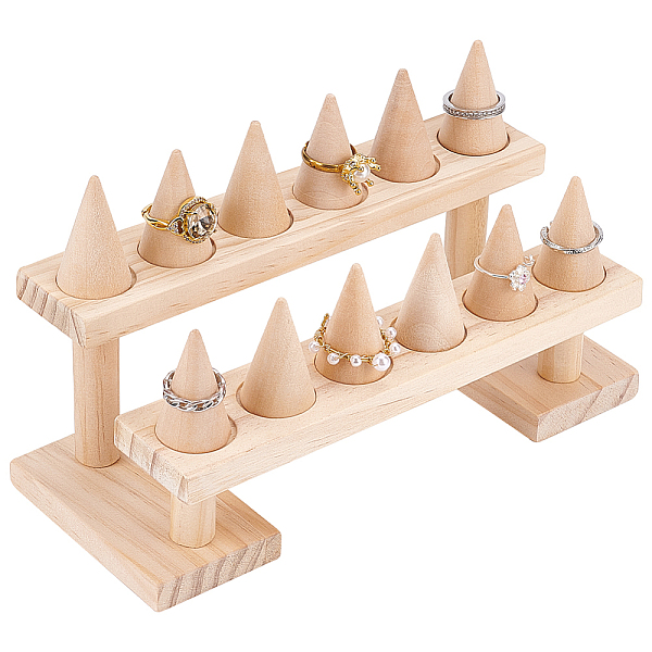 PandaHall 2-Tier 12-Slot Wood Finger Ring Display Risers, Ring Organizet Stand with 12Pcs Wooden Display Cone Holders, Tan, 9x21.5x12cm Wood..., Orange
PandaHall 2-Tier 12-Slot Wood Finger Ring Display Risers, Ring Organizet Stand with 12Pcs Wooden Display Cone Holders, Tan, 9x21.5x12cm Wood..., Orange