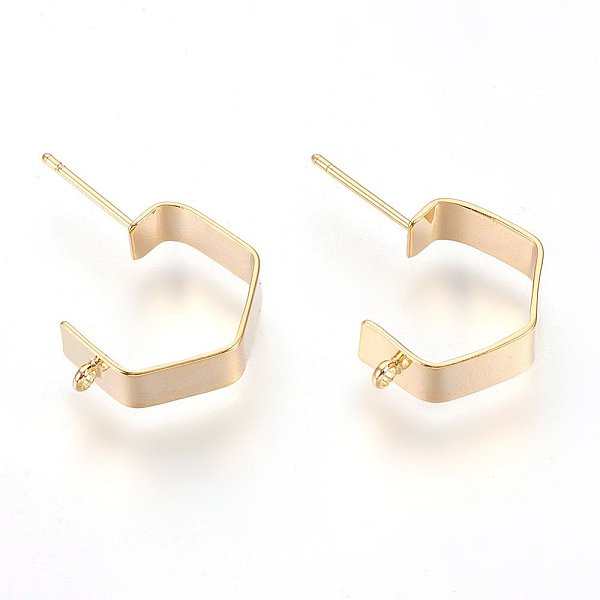 PandaHall Brass Ear Stud Findings, with Loop, Nickel Free, Real 18K Gold Plated, 17x5mm, Hole: 1mm, Pin: 1mm Brass Others
PandaHall Brass Ear Stud Findings, with Loop, Nickel Free, Real 18K Gold Plated, 17x5mm, Hole: 1mm, Pin: 1mm Brass Others