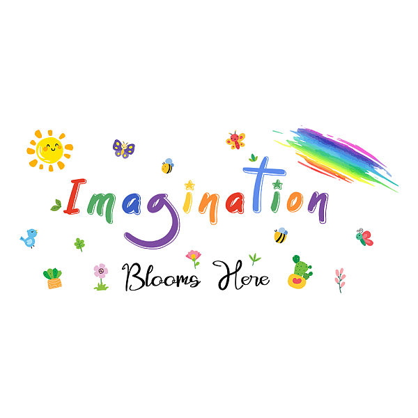 PandaHall SUPERDANT Imagination Blooms Here Wall Sticker Colorful Flowers Rainbow Children Playroom Nursery Decor Kids Playroom Classroom...
PandaHall SUPERDANT Imagination Blooms Here Wall Sticker Colorful Flowers Rainbow Children Playroom Nursery Decor Kids Playroom Classroom...