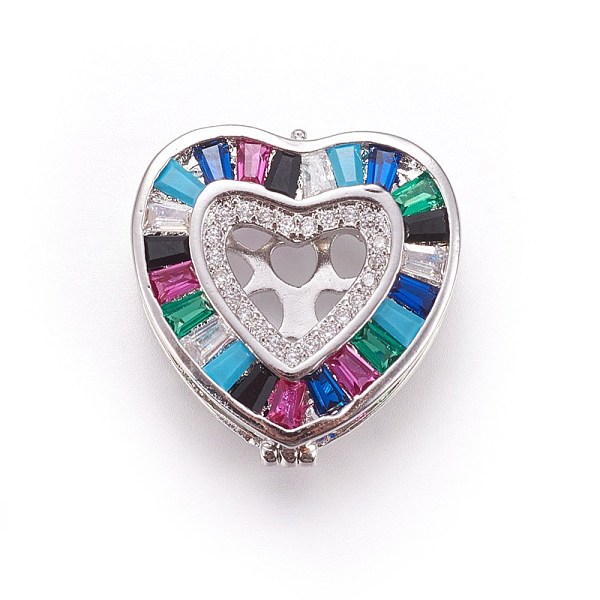PandaHall Brass Micro Pave Cubic Zirconia Slide Charms, Heart, Colorful, Platinum, 20x19.5x5mm, Hole: 2x11mm Brass+Cubic Zirconia Heart
PandaHall Brass Micro Pave Cubic Zirconia Slide Charms, Heart, Colorful, Platinum, 20x19.5x5mm, Hole: 2x11mm Brass+Cubic Zirconia Heart
