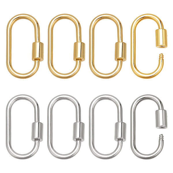 PandaHall 8Pcs 2 Colors Brass Screw Carabiner Lock Charms, for Necklaces Making, Oval, Platinum & Golden, 25.5x14x2mm, Screw: 6.5x4.5mm...
PandaHall 8Pcs 2 Colors Brass Screw Carabiner Lock Charms, for Necklaces Making, Oval, Platinum & Golden, 25.5x14x2mm, Screw: 6.5x4.5mm...