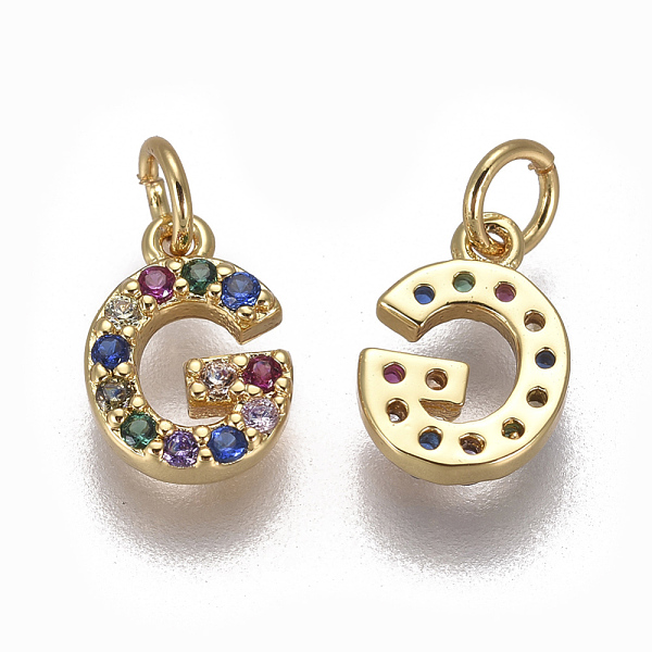 PandaHall Brass Micro Pave Cubic Zirconia Charms, Letter, Colorful, Golden, Letter.G, 9.6x6.6x1.8mm, Hole: 2mm Brass+Cubic Zirconia Letter G
PandaHall Brass Micro Pave Cubic Zirconia Charms, Letter, Colorful, Golden, Letter.G, 9.6x6.6x1.8mm, Hole: 2mm Brass+Cubic Zirconia Letter G