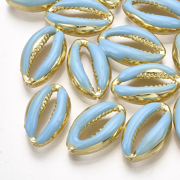 PandaHall Alloy Enamel Beads, Cowrie Shell Shape, Light Gold, Sky Blue, 16.5x10x4.5mm, Hole: 1.2mm Alloy+Enamel Shell Shape Blue
PandaHall Alloy Enamel Beads, Cowrie Shell Shape, Light Gold, Sky Blue, 16.5x10x4.5mm, Hole: 1.2mm Alloy+Enamel Shell Shape Blue