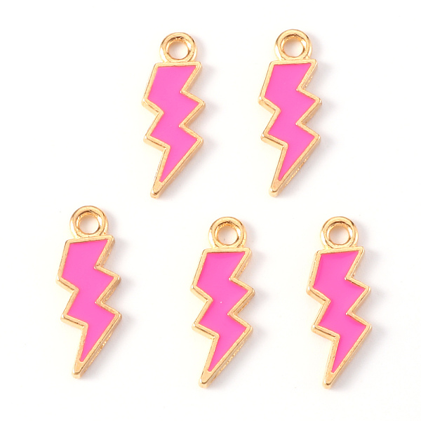 PandaHall Alloy Enamel Pendants, Lightning Bolt, Light Gold, Camellia, 20x7x1.5mm, Hole: 2mm Alloy+Enamel Lightning Bolt Pink
PandaHall Alloy Enamel Pendants, Lightning Bolt, Light Gold, Camellia, 20x7x1.5mm, Hole: 2mm Alloy+Enamel Lightning Bolt Pink