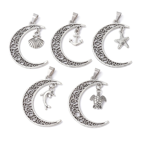 PandaHall Tibetan Style Alloy Pendants, Moon, Antique Silver, 41x31x2mm, Hole: 7.2x4.5mm Alloy Moon
PandaHall Tibetan Style Alloy Pendants, Moon, Antique Silver, 41x31x2mm, Hole: 7.2x4.5mm Alloy Moon