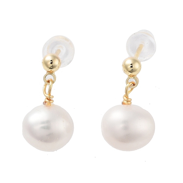 PandaHall Natural Pearl Stud Earrings, Brass Earrings with 925 Sterling Silver Pins, Real 14K Gold Plated, 14~15x7~8mm Pearl
PandaHall Natural Pearl Stud Earrings, Brass Earrings with 925 Sterling Silver Pins, Real 14K Gold Plated, 14~15x7~8mm Pearl