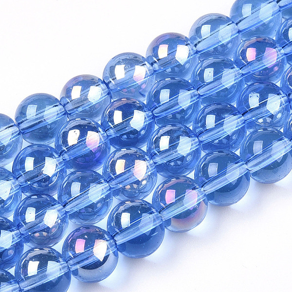 PandaHall Electroplate Transparent Glass Beads Strands, AB Color Plated, Round, Royal Blue, 8~8.5mm, Hole: 1.5mm, about 51~53pcs/strand...
PandaHall Electroplate Transparent Glass Beads Strands, AB Color Plated, Round, Royal Blue, 8~8.5mm, Hole: 1.5mm, about 51~53pcs/strand...