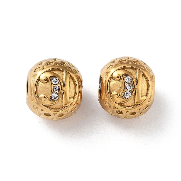 PandaHall 304 Stainless Steel Rhinestone European Beads, Round Large Hole Beads, Real 18K Gold Plated, Round with Letter, Letter H, 11x10mm..., Clear
PandaHall 304 Stainless Steel Rhinestone European Beads, Round Large Hole Beads, Real 18K Gold Plated, Round with Letter, Letter H, 11x10mm..., Clear