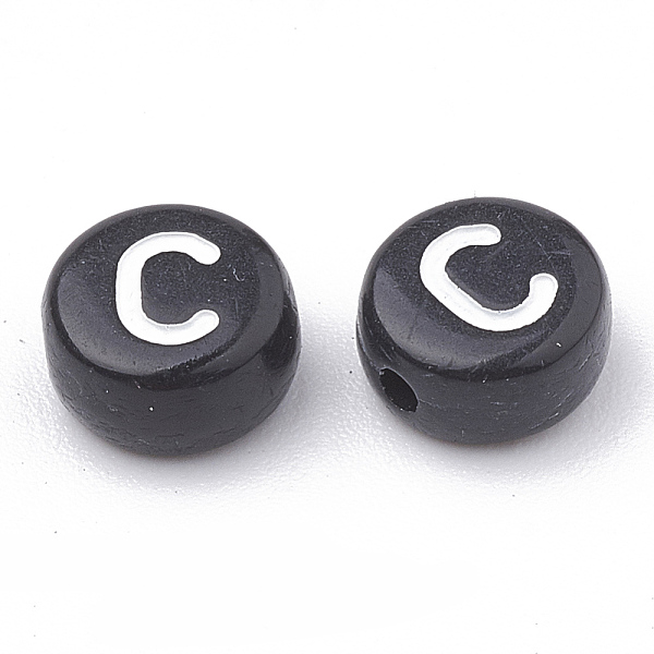 PandaHall Opaque Acrylic Beads, Horizontal Hole, Alphabet Style, Flat Round, Letter.C, 7x4mm, Hole: 1.5mm, about 370pcs/50g Acrylic Flat..., Black
PandaHall Opaque Acrylic Beads, Horizontal Hole, Alphabet Style, Flat Round, Letter.C, 7x4mm, Hole: 1.5mm, about 370pcs/50g Acrylic Flat..., Black