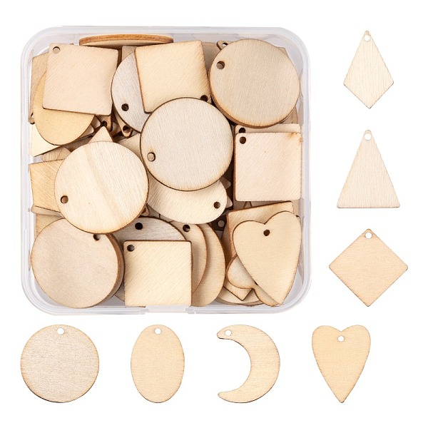 PandaHall 70Pcs 7 Style Unfinished Natural Poplar Wood Pendants, Laser Cut Wood Shapes, Undyed, Kite & Moon & Flat Round & Rhombus & Oval &...
PandaHall 70Pcs 7 Style Unfinished Natural Poplar Wood Pendants, Laser Cut Wood Shapes, Undyed, Kite & Moon & Flat Round & Rhombus & Oval &...