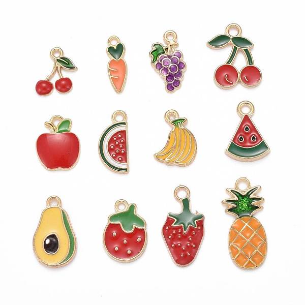 PandaHall 72Pcs 12 Styles Light Gold Plated Alloy Enamel Pendants, Lead Free & Cadmium Free, Pear & Strawberry & Watermelon Slice & Banana &..., Multicolor
PandaHall 72Pcs 12 Styles Light Gold Plated Alloy Enamel Pendants, Lead Free & Cadmium Free, Pear & Strawberry & Watermelon Slice & Banana &..., Multicolor